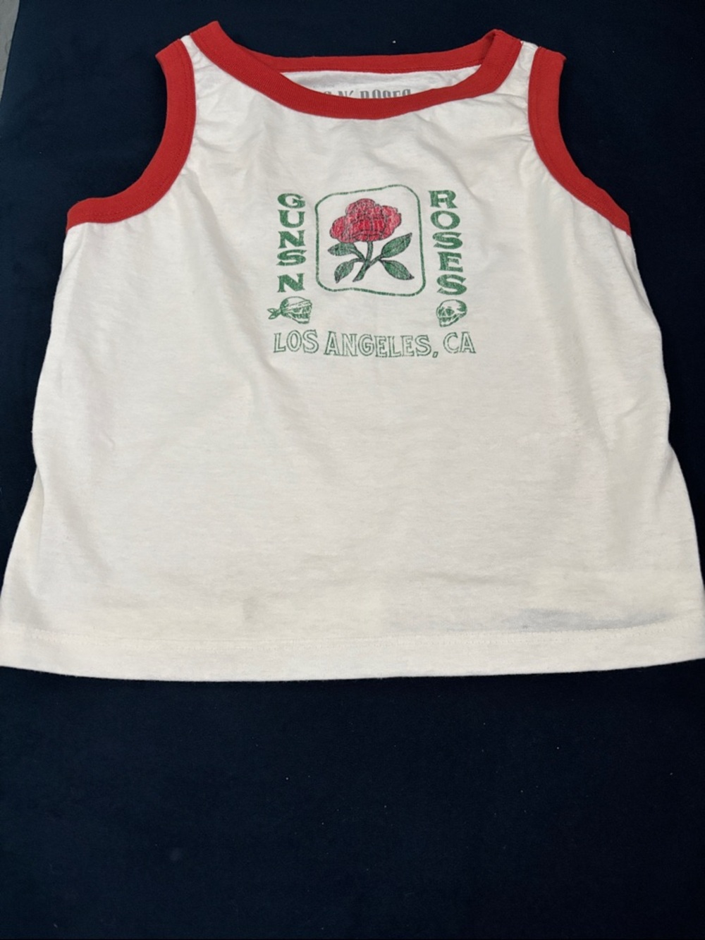 Guns N Roses Kids White & Red Rose Graphic Tank Top